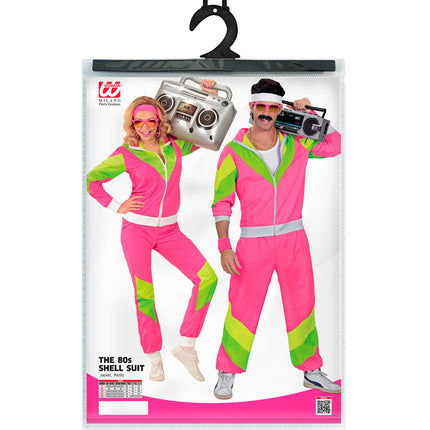 e-carnavalskleding-SYK Retro trainingspak roze/geel