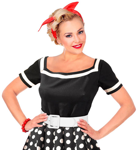 e-carnavalskleding-SYK Riem Vinyl wit