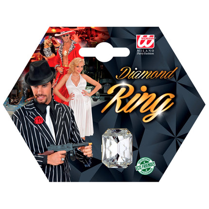 e-carnavalskleding-SYK Ring met nep diamant