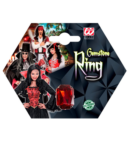 e-carnavalskleding-SYK Ring rood gemsteen sint