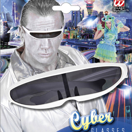 e-carnavalskleding-SYK Robot bril snelle planga wit Science fiction