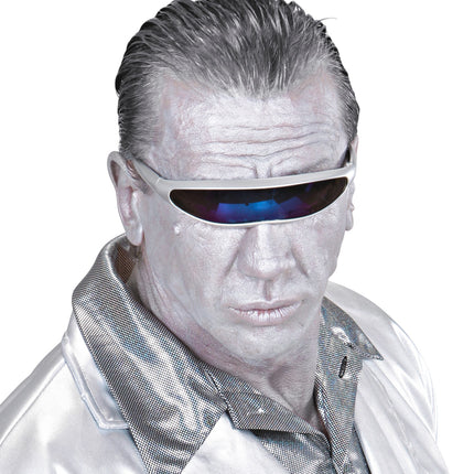 e-carnavalskleding-SYK Robot bril snelle planga zilver Science fiction