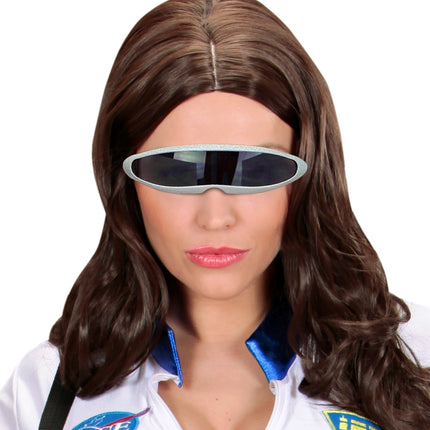 e-carnavalskleding-SYK Robot bril snelle planga zilver Science fiction