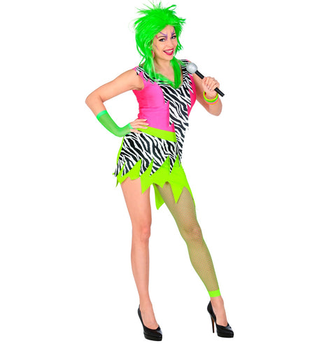 e-carnavalskleding-SYK Rock kostuum zebra neon jaren 80 dames