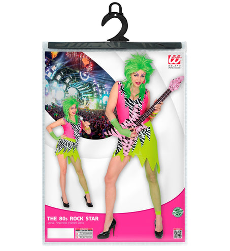 e-carnavalskleding-SYK Rock kostuum zebra neon jaren 80 dames