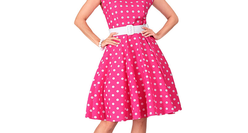 e-carnavalskleding-SYK Rock-'n-roll fashion jurk roze 50s
