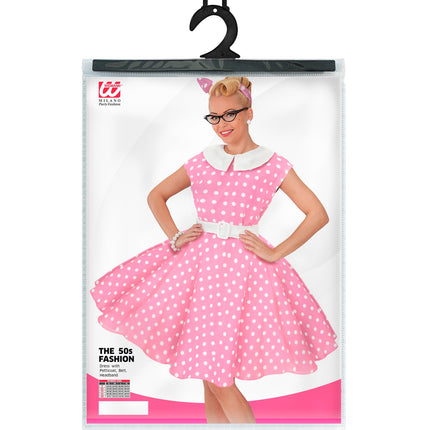 e-carnavalskleding-SYK Rock-'n- roll  fashion jurk roze 50s