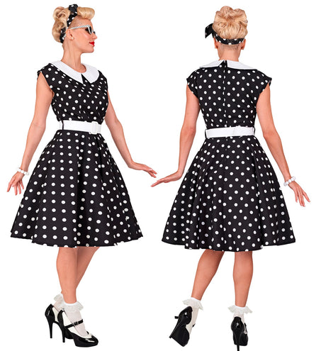 e-carnavalskleding-SYK Rock-'n-roll fashion jurk zwart