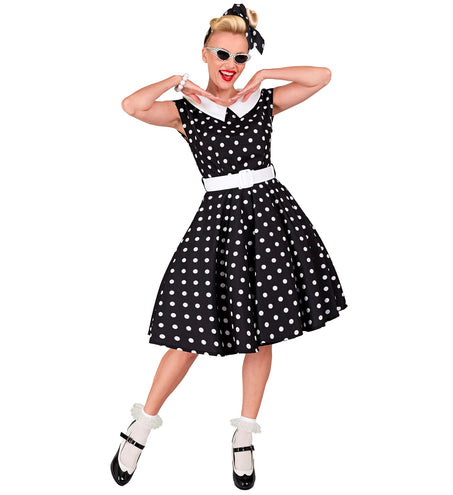 e-carnavalskleding-SYK Rock-'n-roll fashion jurk zwart