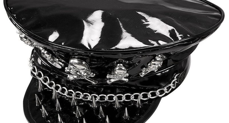 e-carnavalskleding-SYK Rocker hoed met schedeltje en ketting