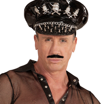 e-carnavalskleding-SYK Rocker hoed met schedeltje en ketting
