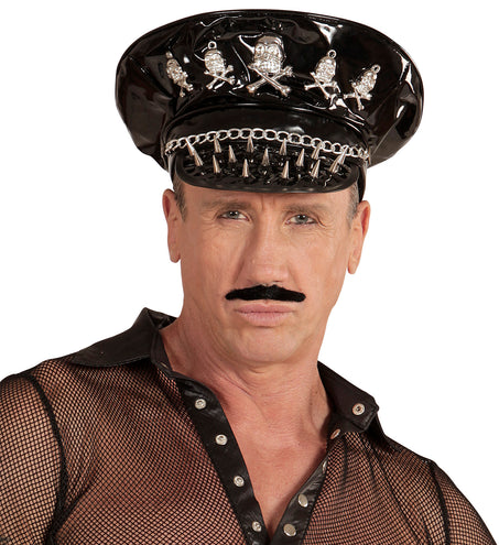 e-carnavalskleding-SYK Rocker hoed met schedeltje en ketting