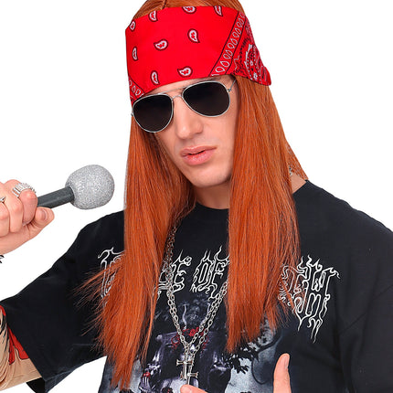 e-carnavalskleding-SYK Rockster pruik met Bandana en bril