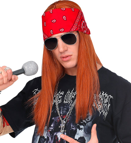e-carnavalskleding-SYK Rockster pruik met Bandana en bril