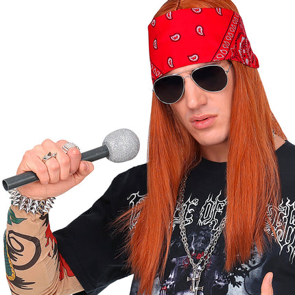 e-carnavalskleding-SYK Rockster pruik met Bandana en bril