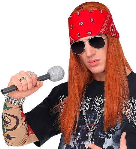 e-carnavalskleding-SYK Rockster pruik met Bandana en bril