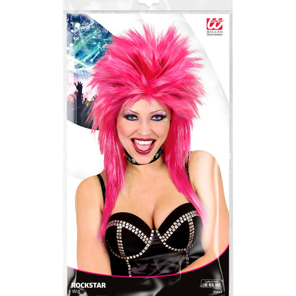 e-carnavalskleding-SYK Rockster pruik roze punk