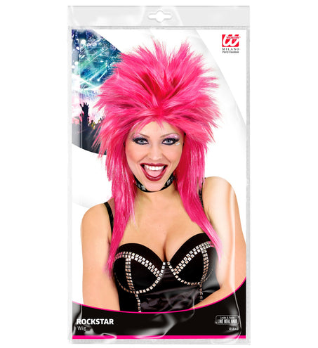 e-carnavalskleding-SYK Rockster pruik roze punk