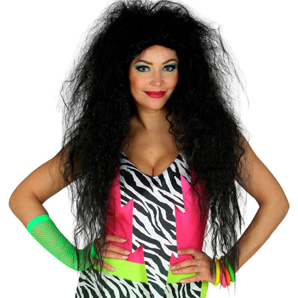 e-carnavalskleding-SYK Rockster pruik zwart dames