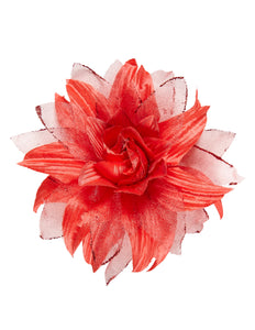 e-carnavalskleding-SYK Rode bloemen haarclip met glitters