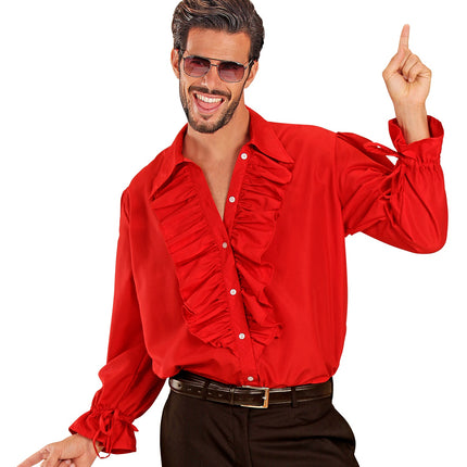 e-carnavalskleding-SYK Rode blouse met ruches