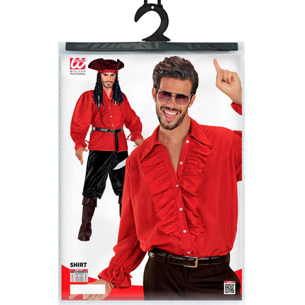 e-carnavalskleding-SYK Rode blouse met ruches