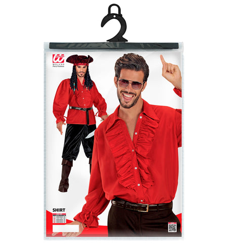 e-carnavalskleding-SYK Rode blouse met ruches