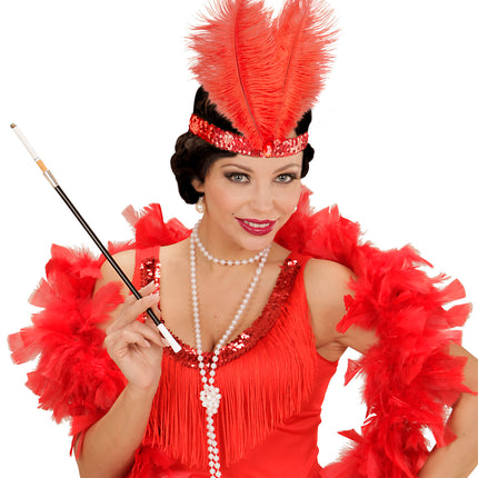 e-carnavalskleding-SYK Rode Charleston hoofdband met veren