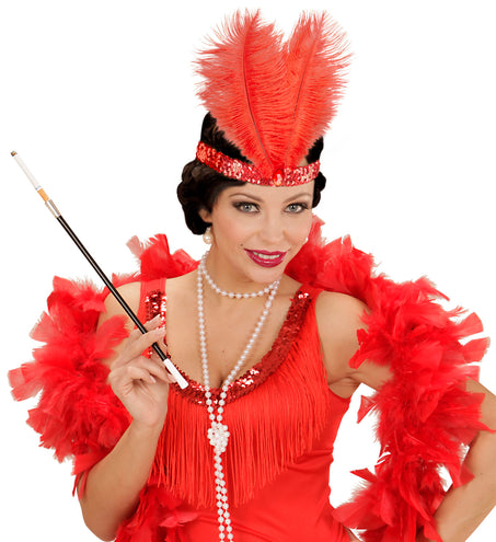 e-carnavalskleding-SYK Rode Charleston hoofdband met veren