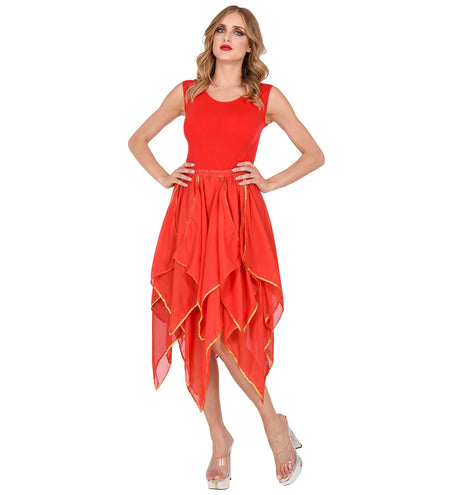 e-carnavalskleding-SYK Rode chiffon rok