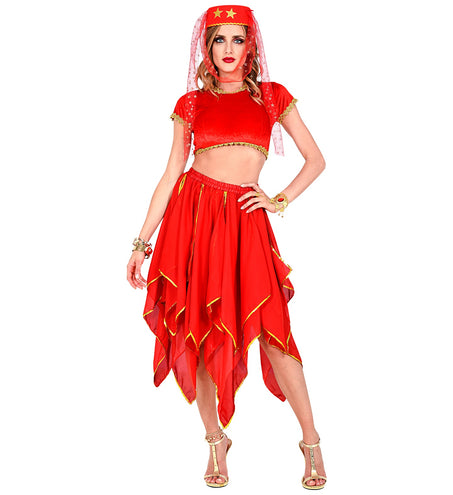e-carnavalskleding-SYK Rode chiffon rok