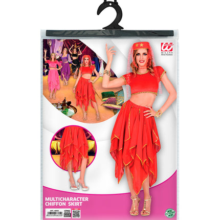 e-carnavalskleding-SYK Rode chiffon rok