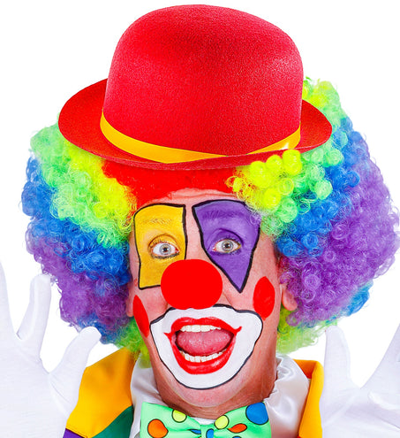 e-carnavalskleding-SYK Rode clownshoed met gele band