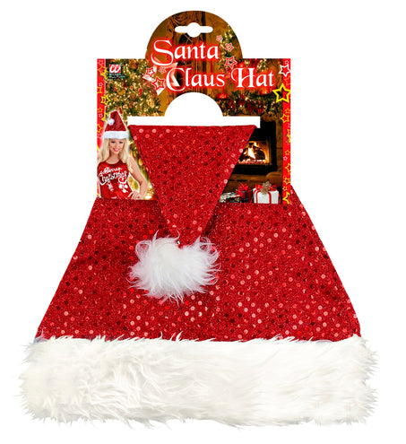 e-carnavalskleding-SYK Rode glitter kerstmuts