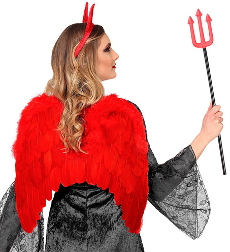 e-carnavalskleding-SYK Rode vleugels met marabou en glitters