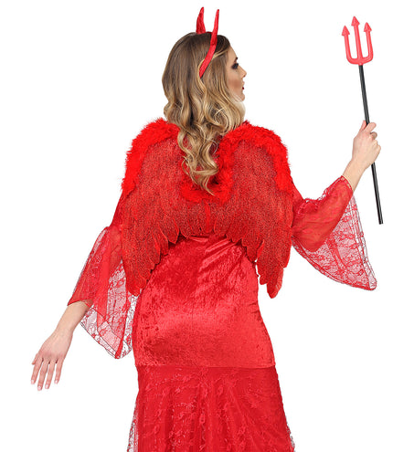 e-carnavalskleding-SYK Rode vleugels met marabou en glitters
