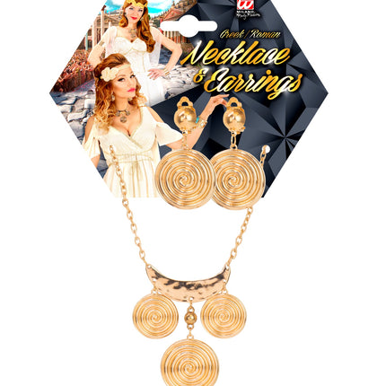 e-carnavalskleding-SYK Romeinse ketting en oorbellen set