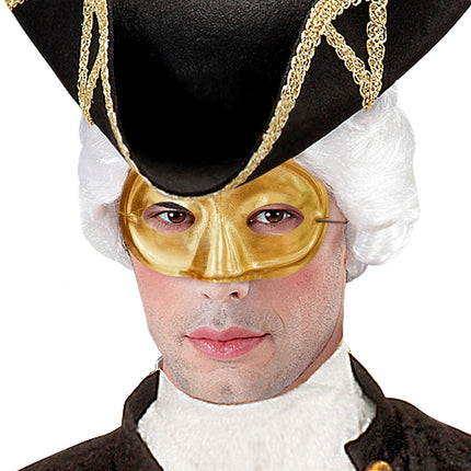 e-carnavalskleding-SYK Rond goud oogmasker masquerade