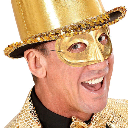 e-carnavalskleding-SYK Rond goud oogmasker masquerade