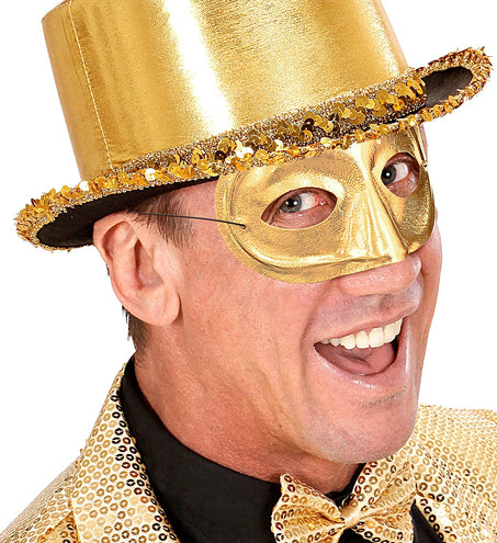 e-carnavalskleding-SYK Rond goud oogmasker masquerade