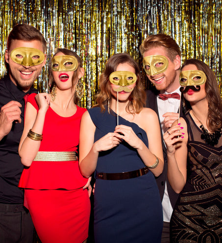 e-carnavalskleding-SYK Rond goud oogmasker masquerade