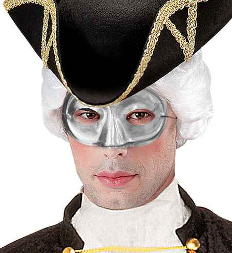 e-carnavalskleding-SYK Rond zilver oogmasker masquerade