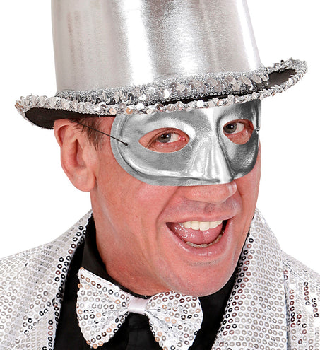 e-carnavalskleding-SYK Rond zilver oogmasker masquerade