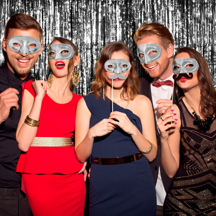 e-carnavalskleding-SYK Rond zilver oogmasker masquerade