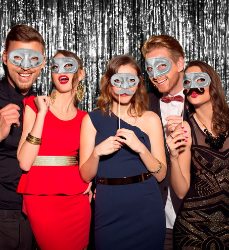 e-carnavalskleding-SYK Rond zilver oogmasker masquerade
