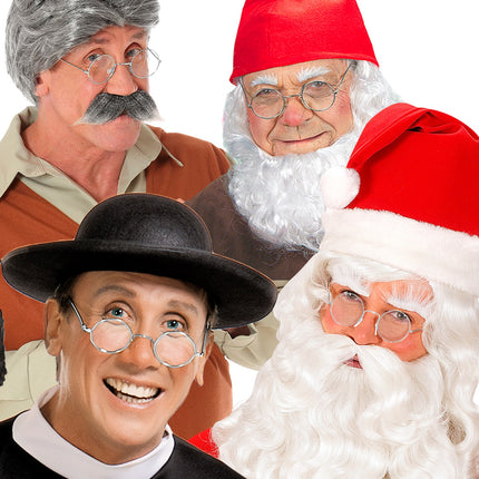 e-carnavalskleding-SYK Ronde bril zilver santa