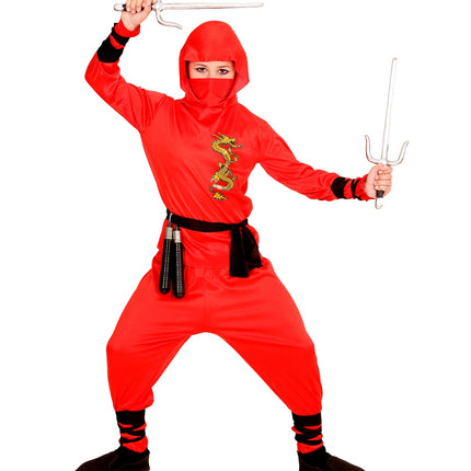 e-carnavalskleding-SYK Rood draak ninja pakken voor kids