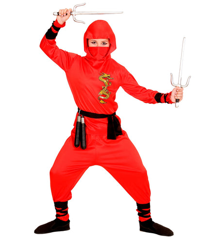 e-carnavalskleding-SYK Rood draak ninja pakken voor kids