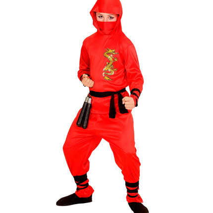 e-carnavalskleding-SYK Rood draak ninja pakken voor kids