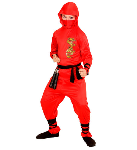 e-carnavalskleding-SYK Rood draak ninja pakken voor kids